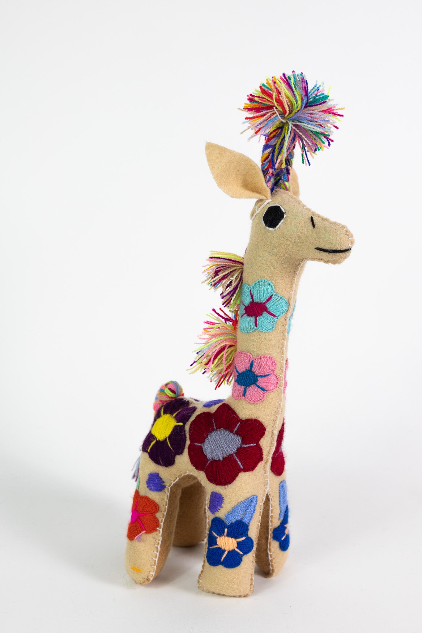 Beige Handmade Plush Stuffed Giraffe