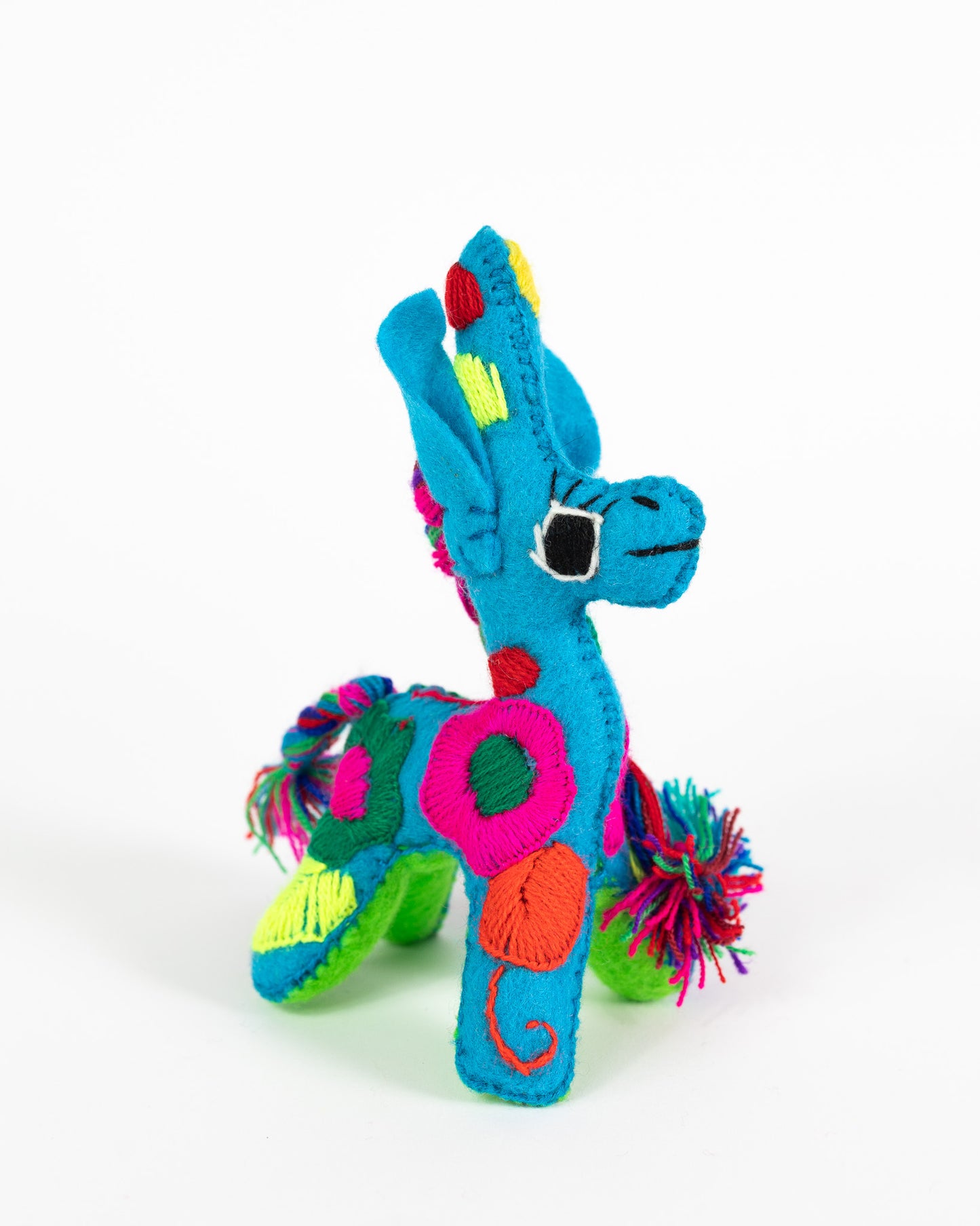 Mini Blue Handmade Plush Stuffed Unicorn