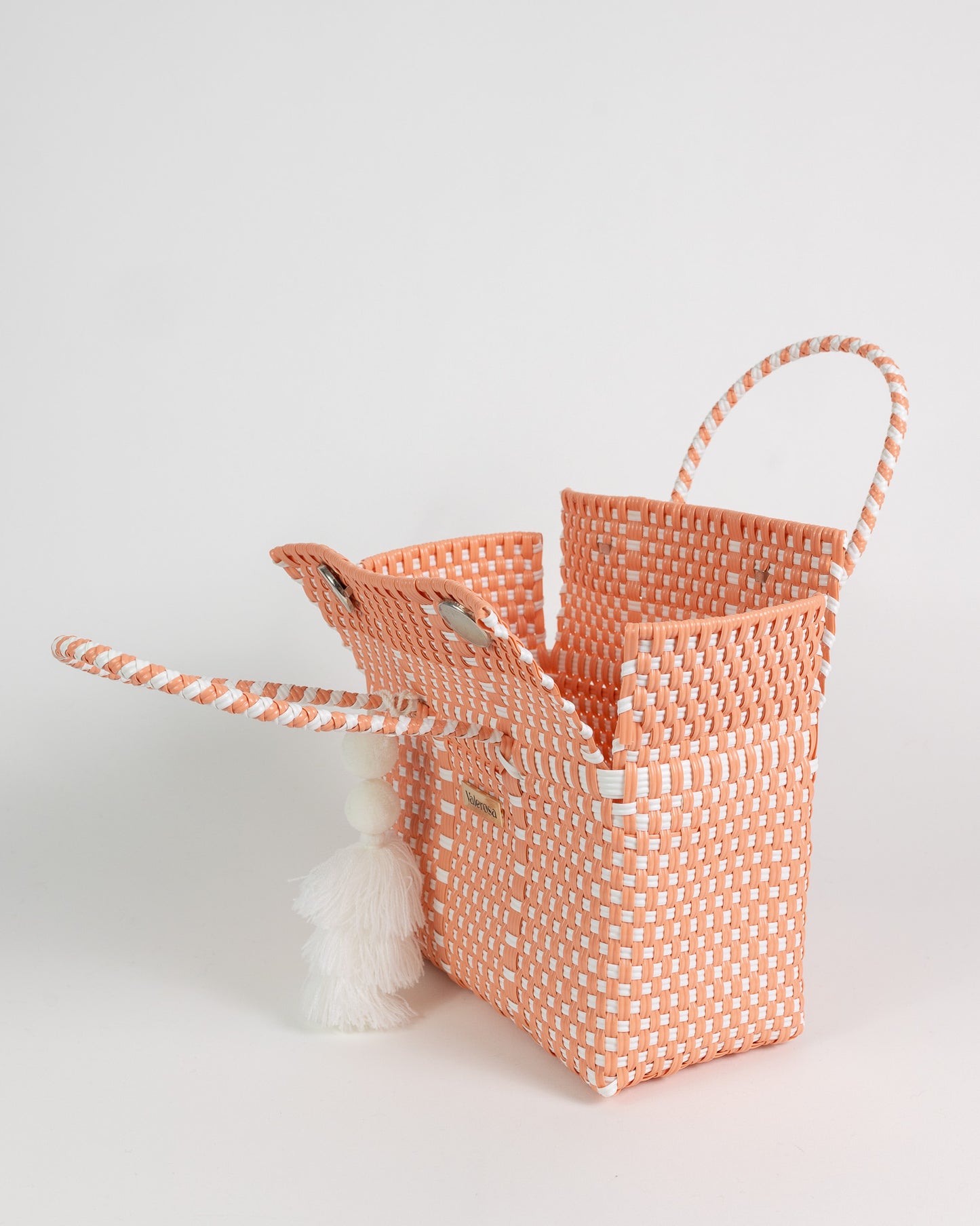 Peach and White Checkered Mini Purse