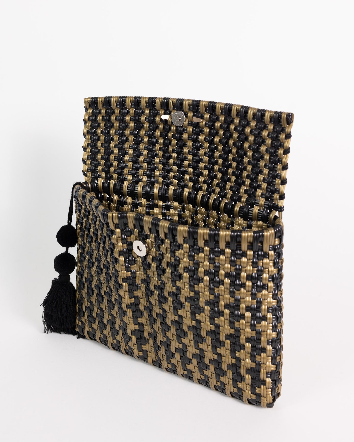 Black and Gold Houndstooth Clutch