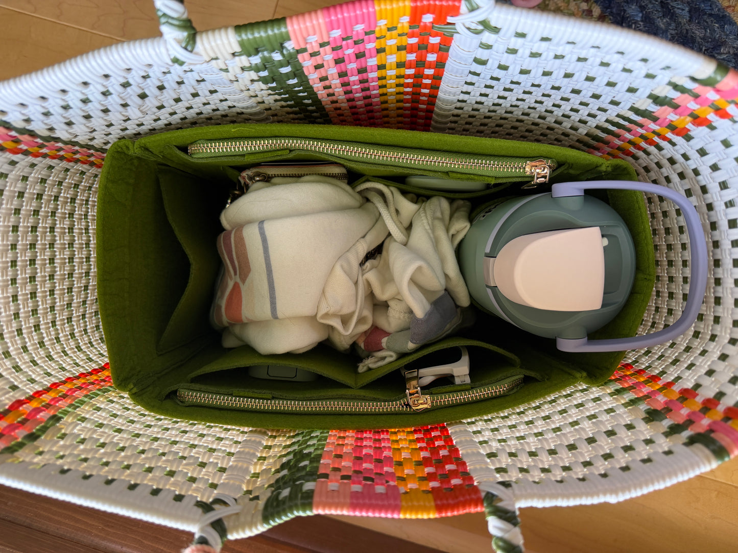 Olive Green Felt Bag Organizer