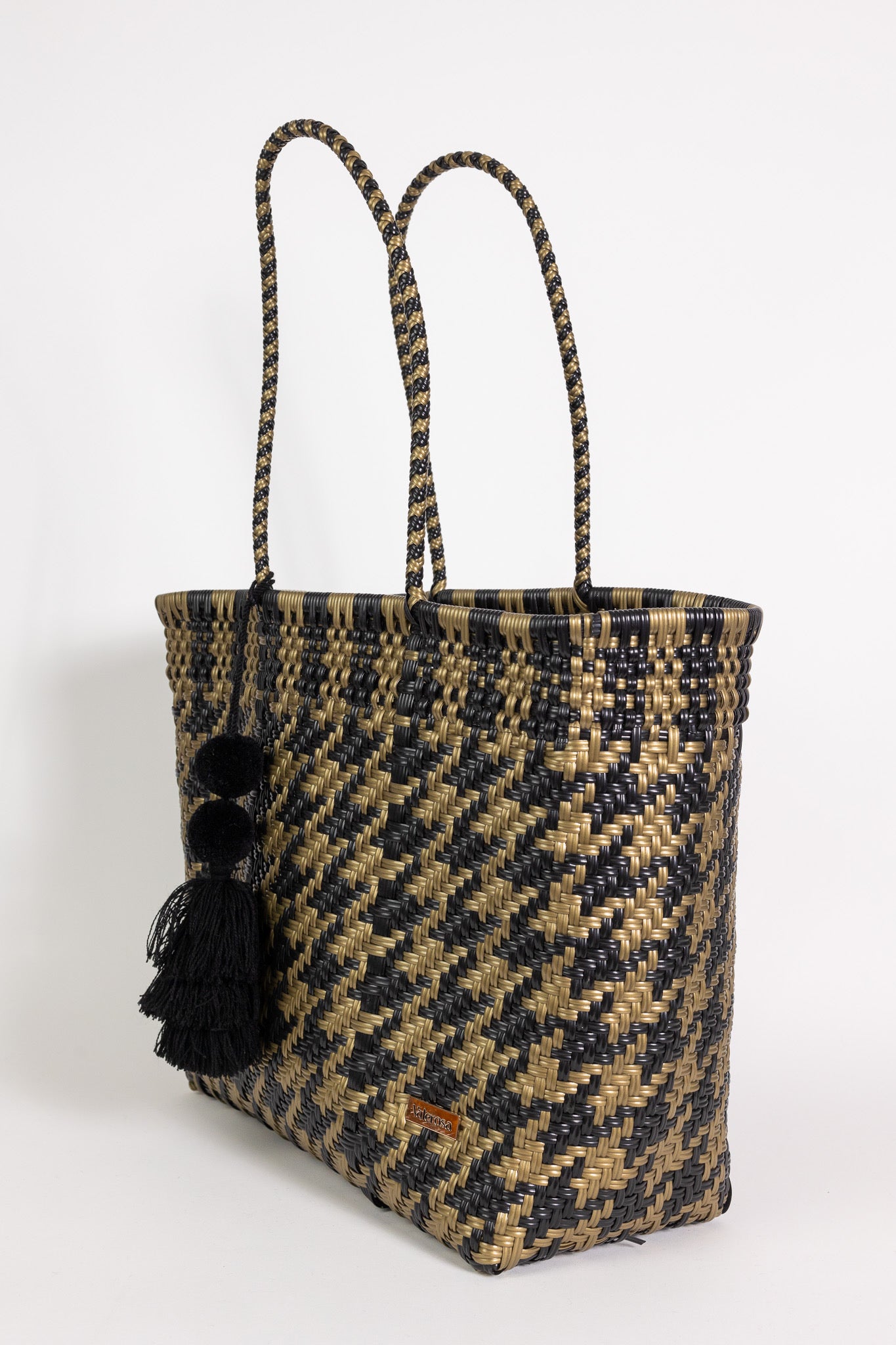 Black and Gold Houndstooth Playera