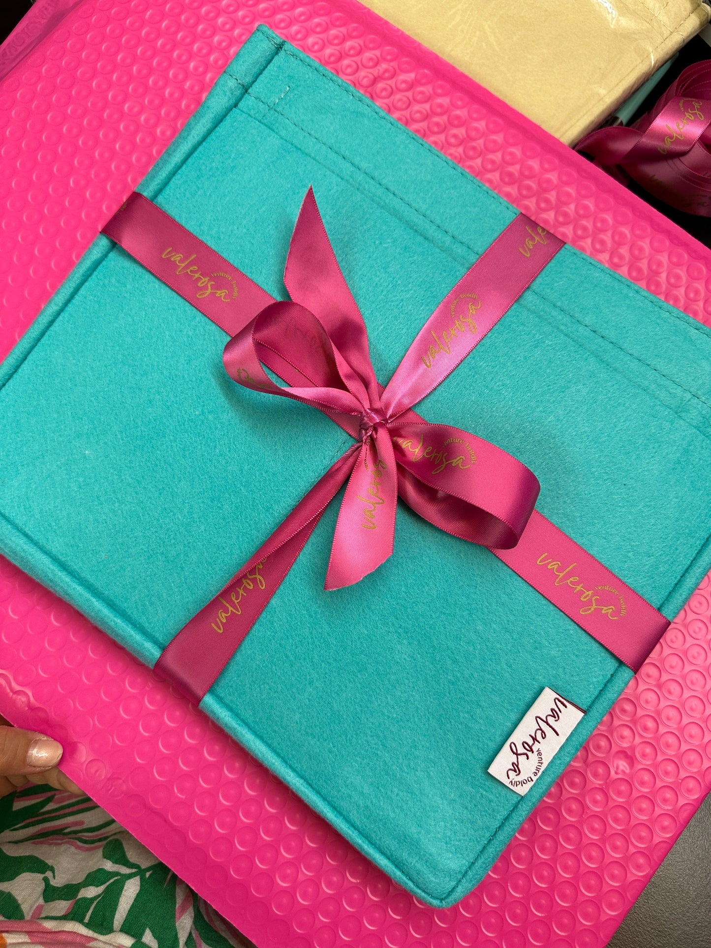 Teal Felt Bag Organizer