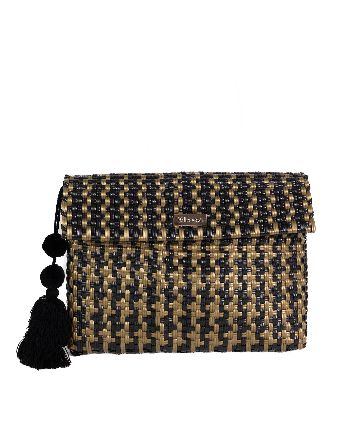 Black and Gold Houndstooth Clutch