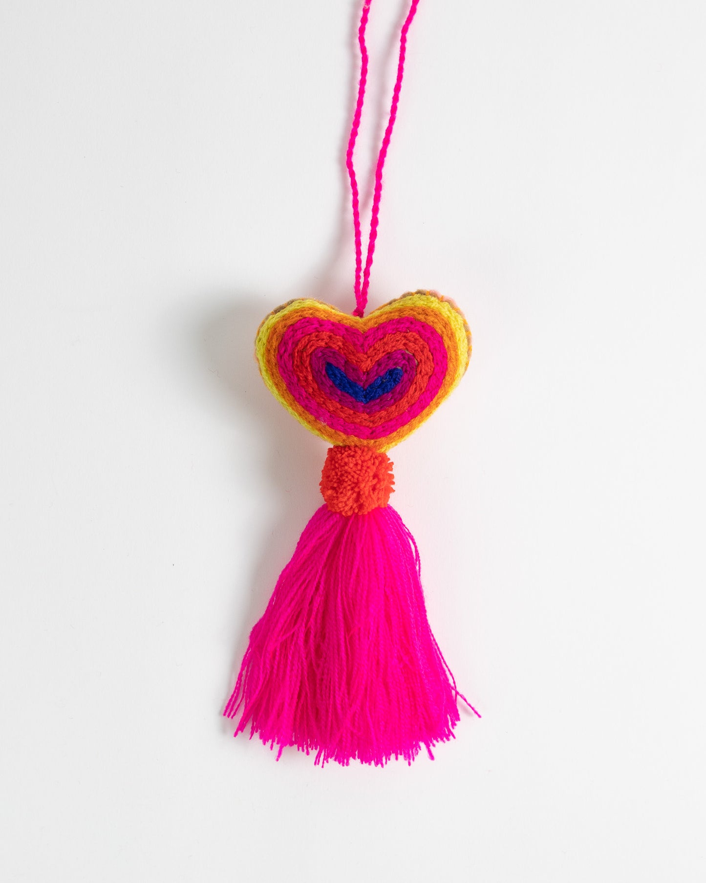 Neon Heart Tassel Bag Charm
