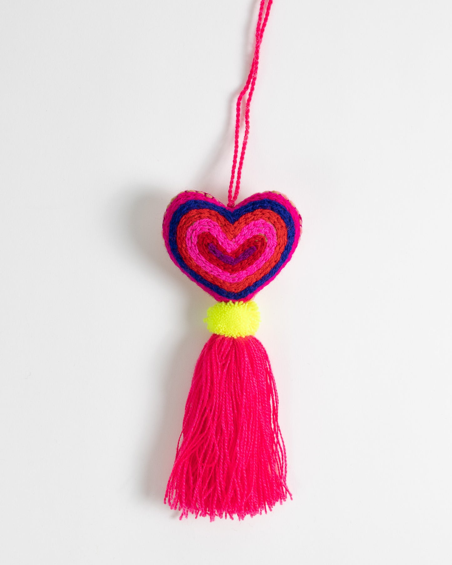Neon Heart Tassel Bag Charm