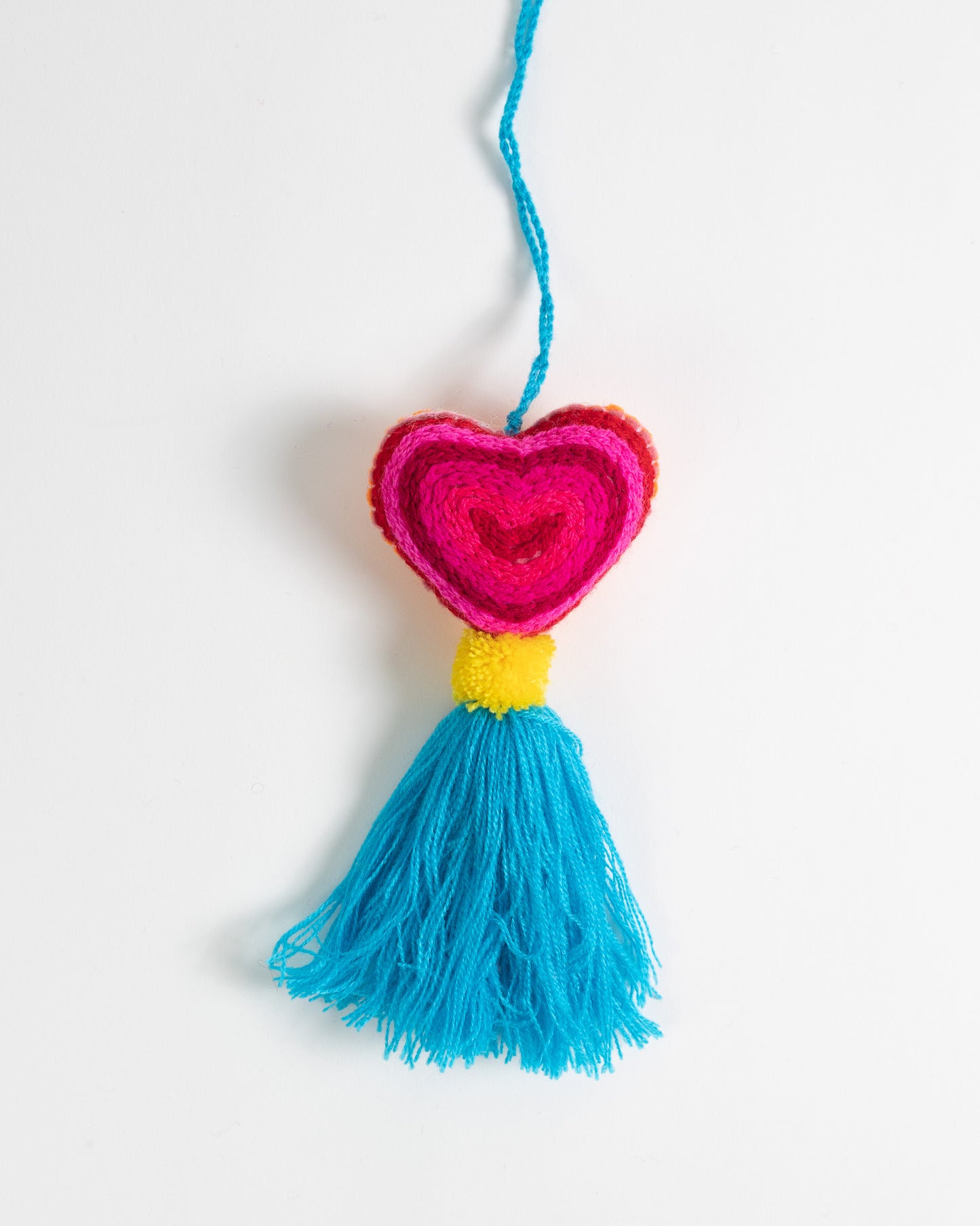 Neon Heart Tassel Bag Charm