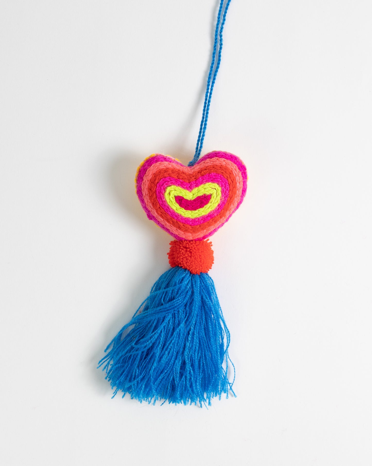 Neon Heart Tassel Bag Charm