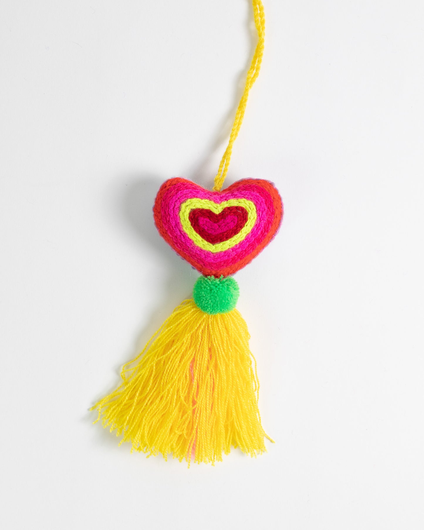 Neon Heart Tassel Bag Charm