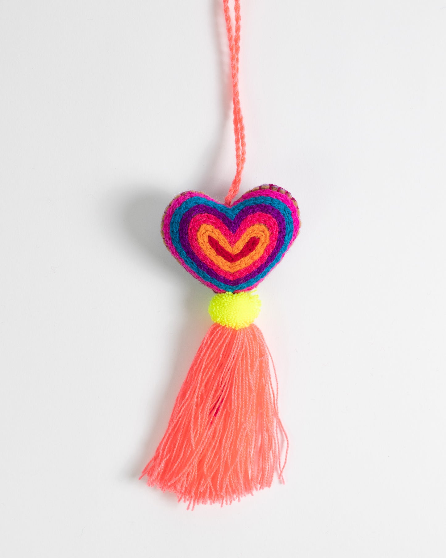 Neon Heart Tassel Bag Charm