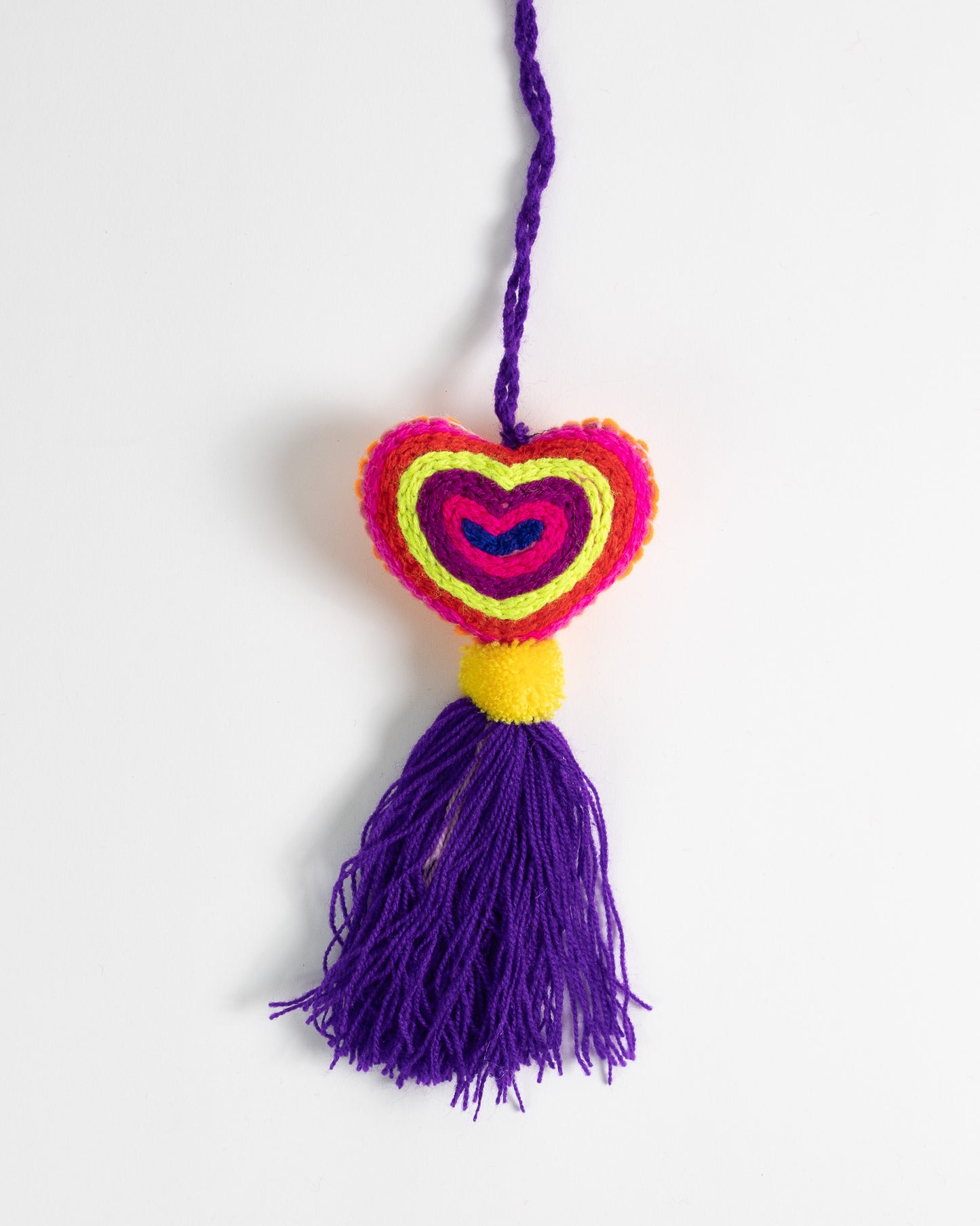Neon Heart Tassel Bag Charm