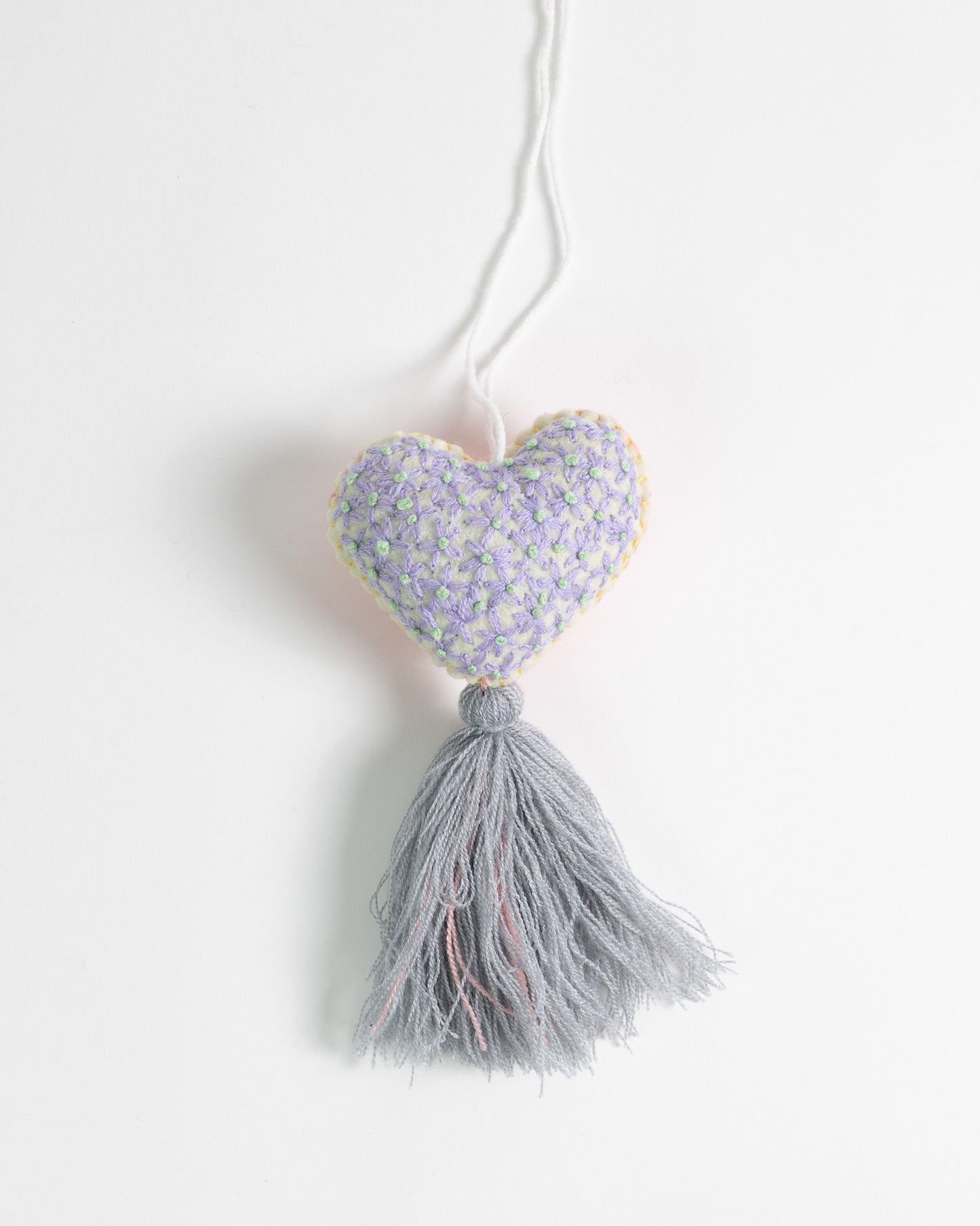Flower Heart Tassel Bag Charm