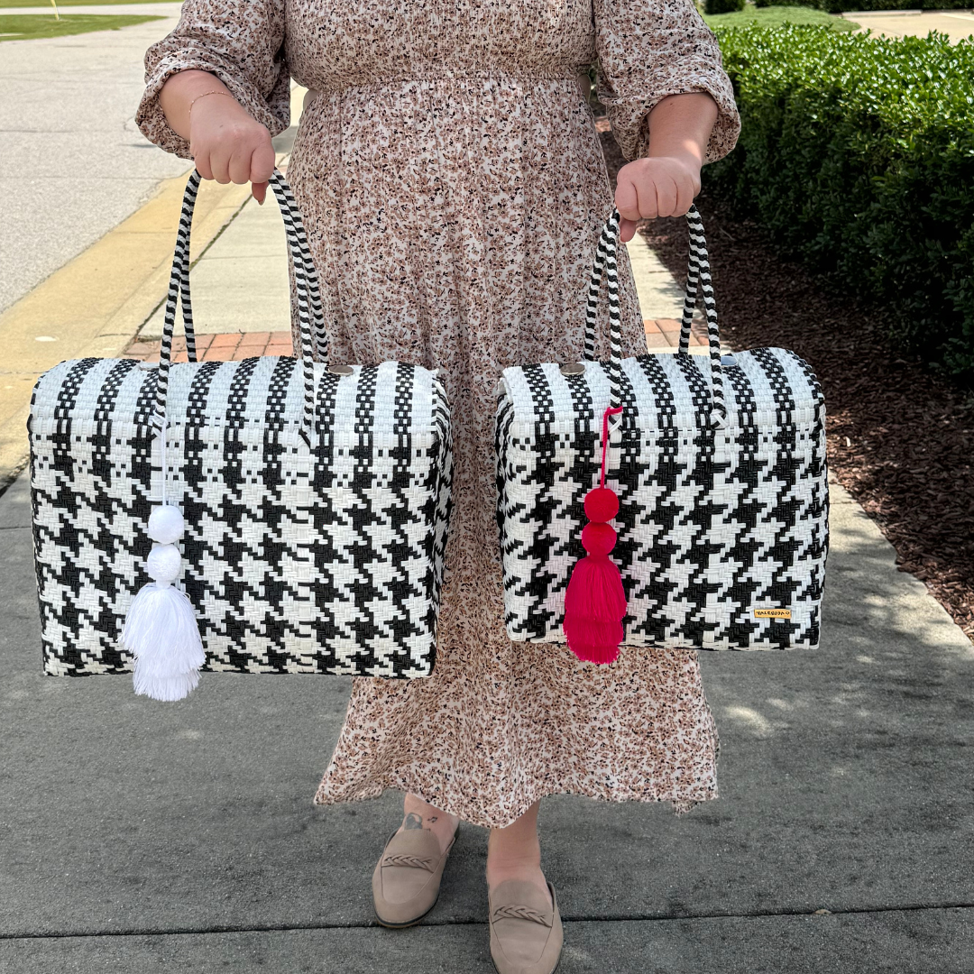 Black and White Houndstooth DÍa Tote