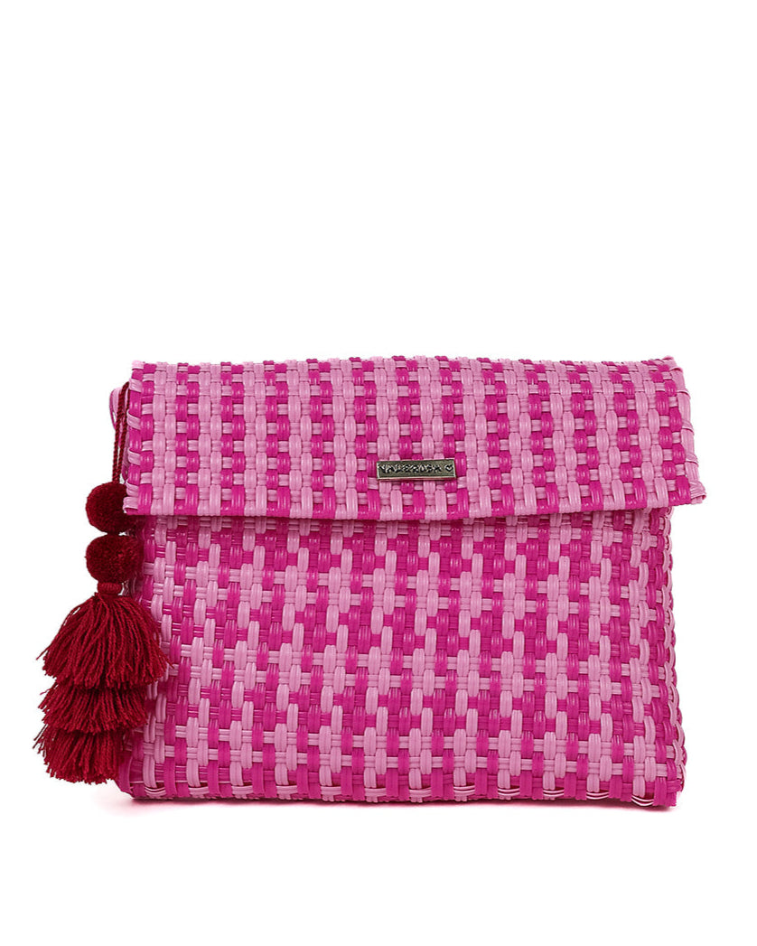 Pink Houndstooth Clutch