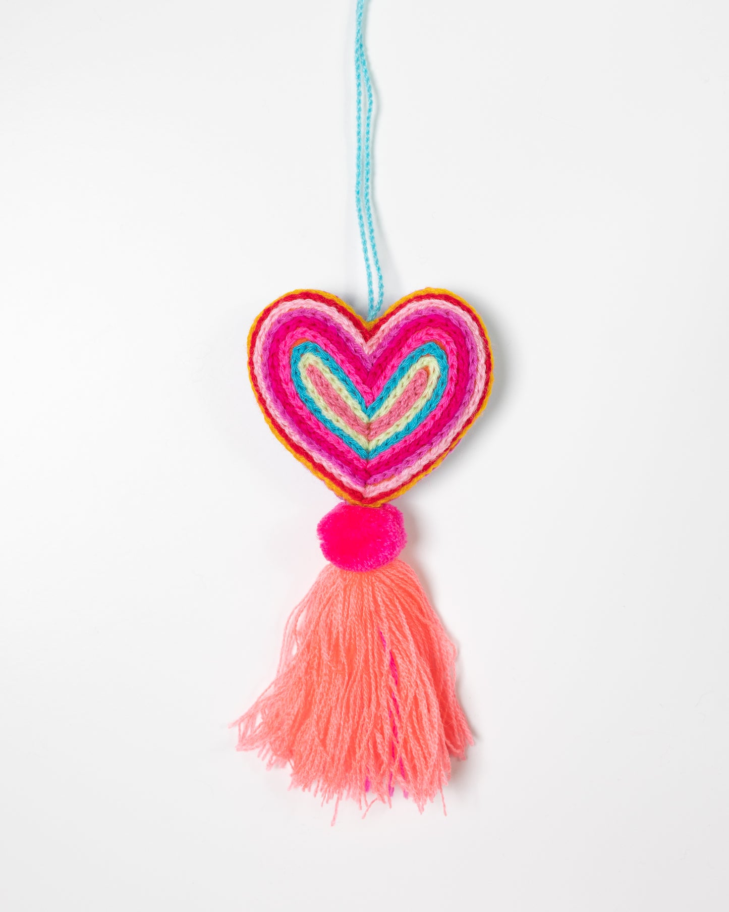 Neon Heart Tassel Bag Charm