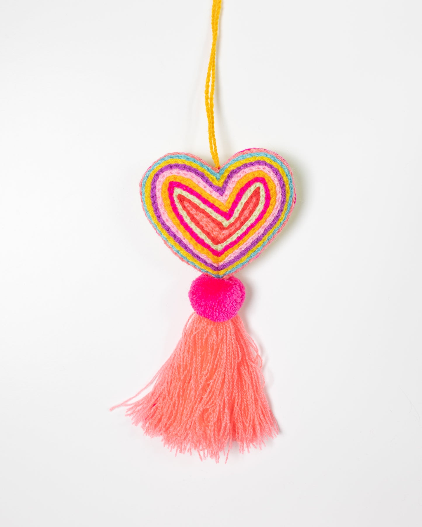 Neon Heart Tassel Bag Charm