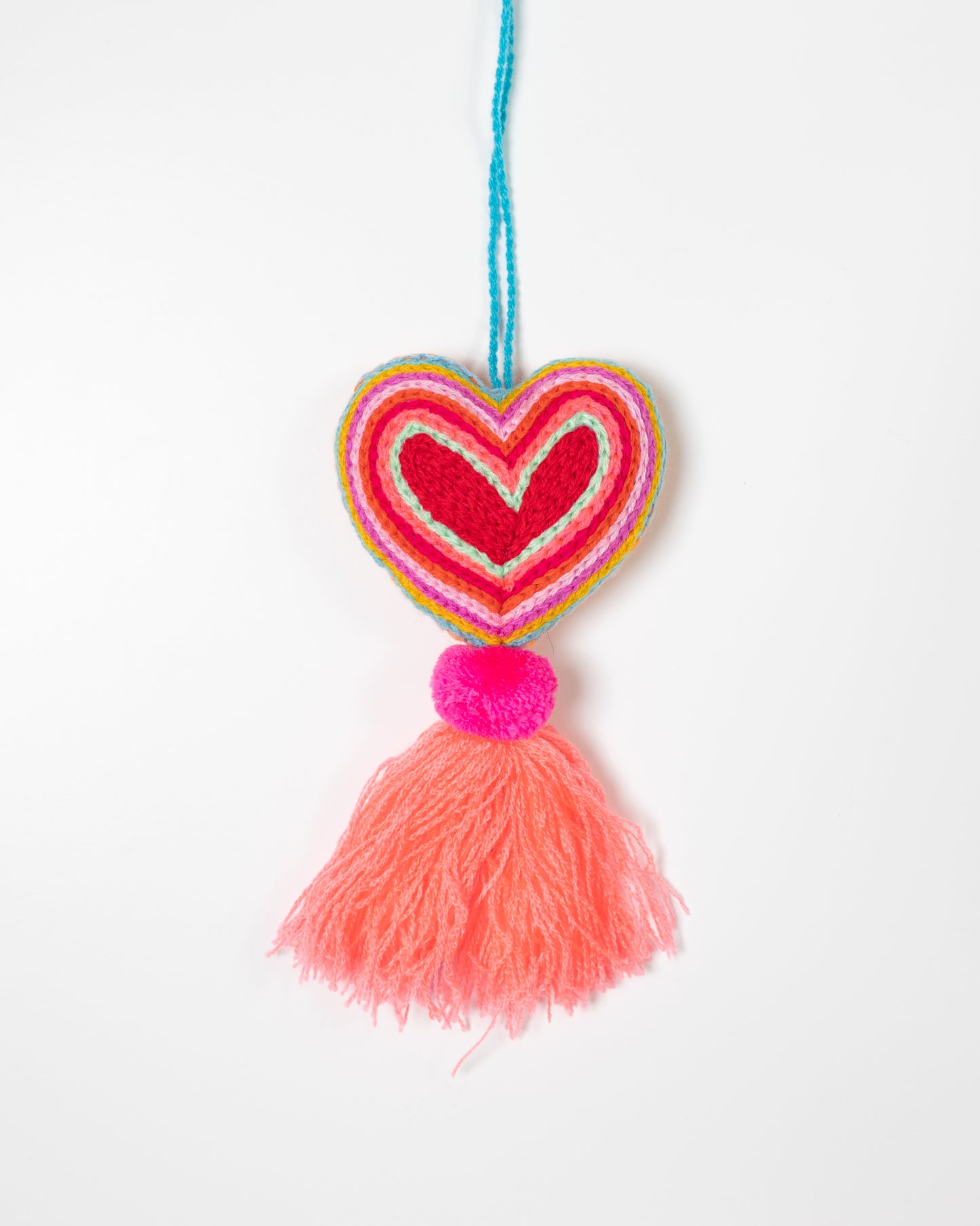 Neon Heart Tassel Bag Charm