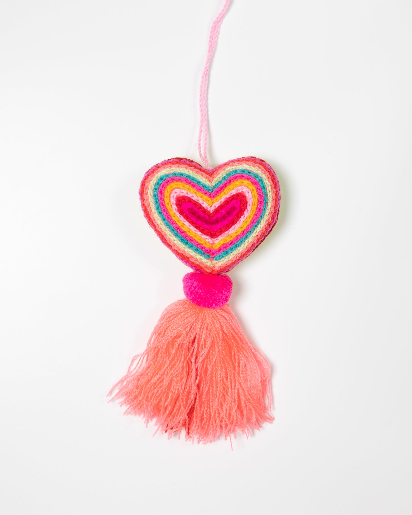 Neon Heart Tassel Bag Charm