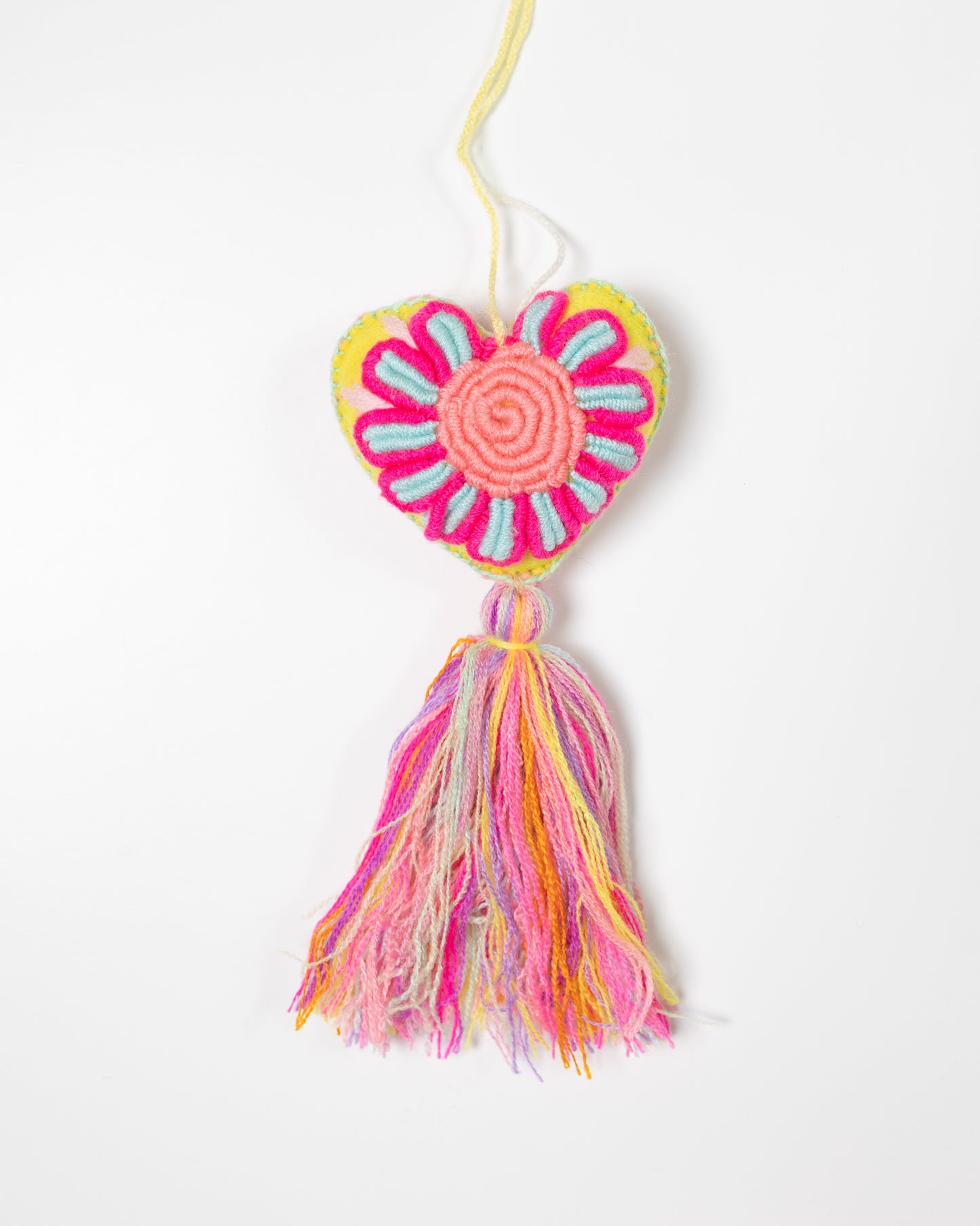 Whimsical Big Flower Pastel Tassel Bag Charm