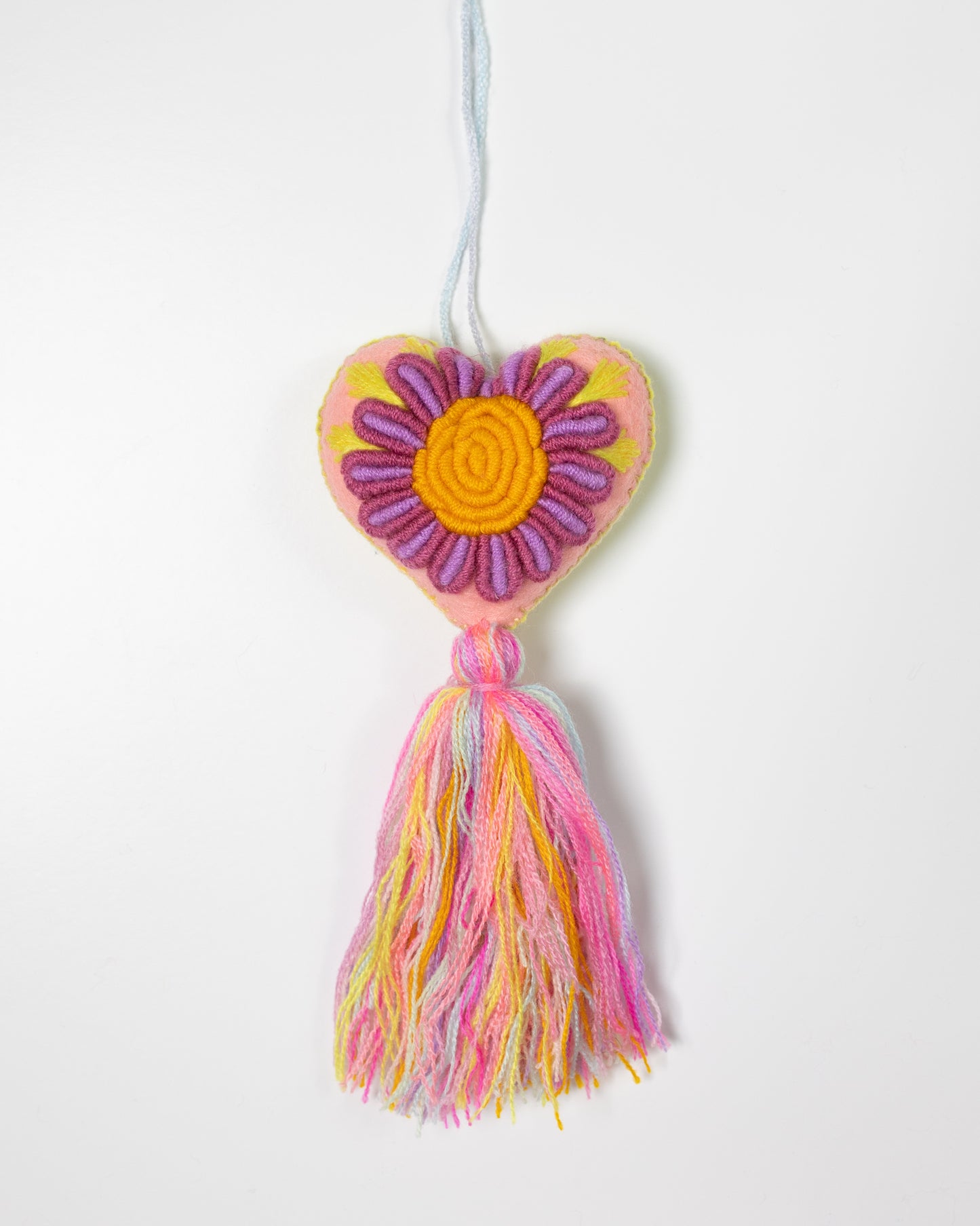 Whimsical Big Flower Pastel Tassel Bag Charm