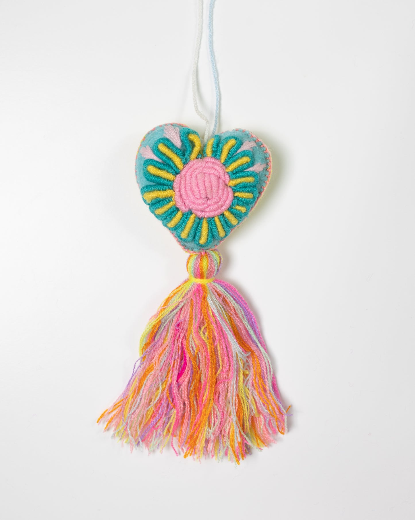 Whimsical Big Flower Pastel Tassel Bag Charm