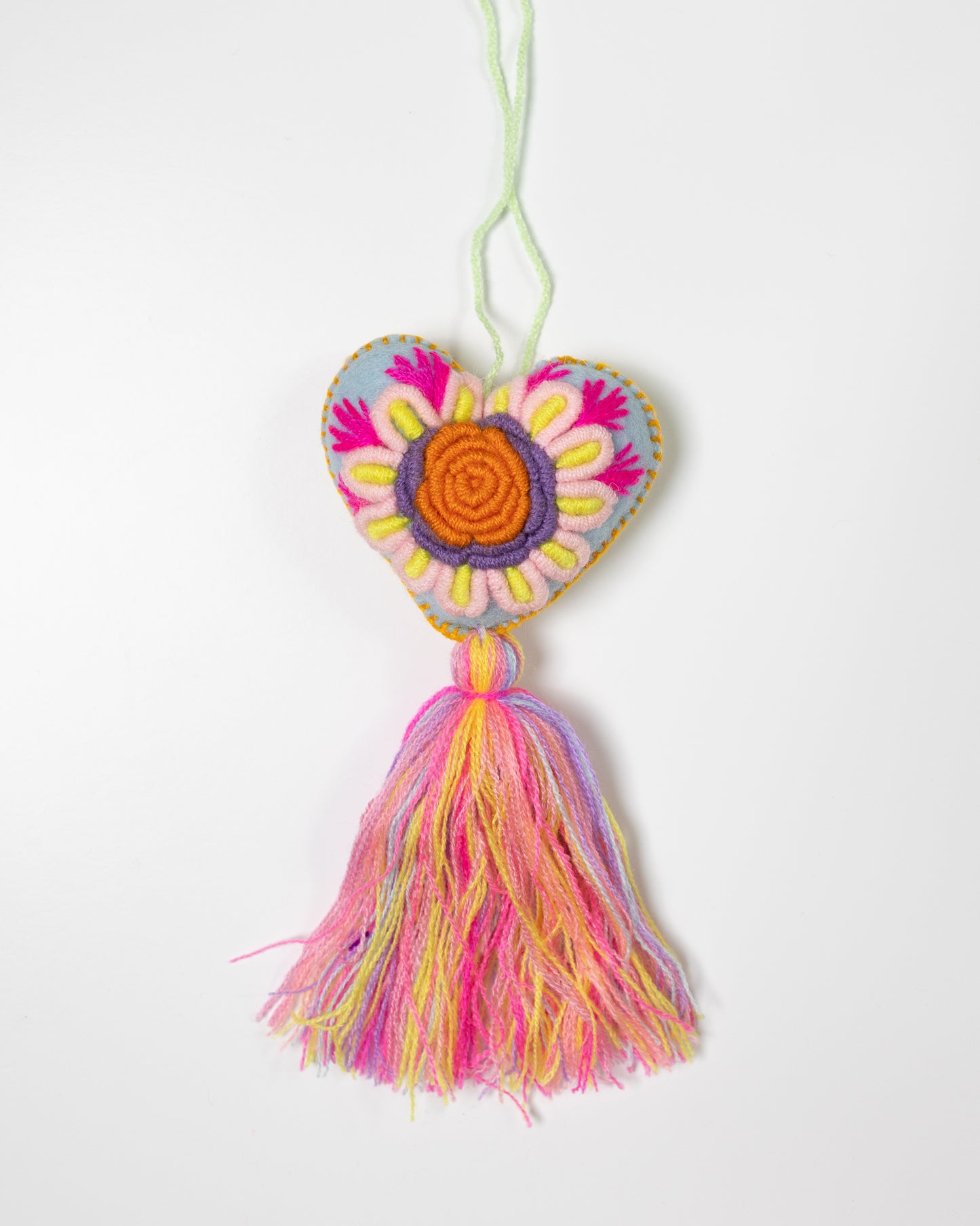 Whimsical Big Flower Pastel Tassel Bag Charm