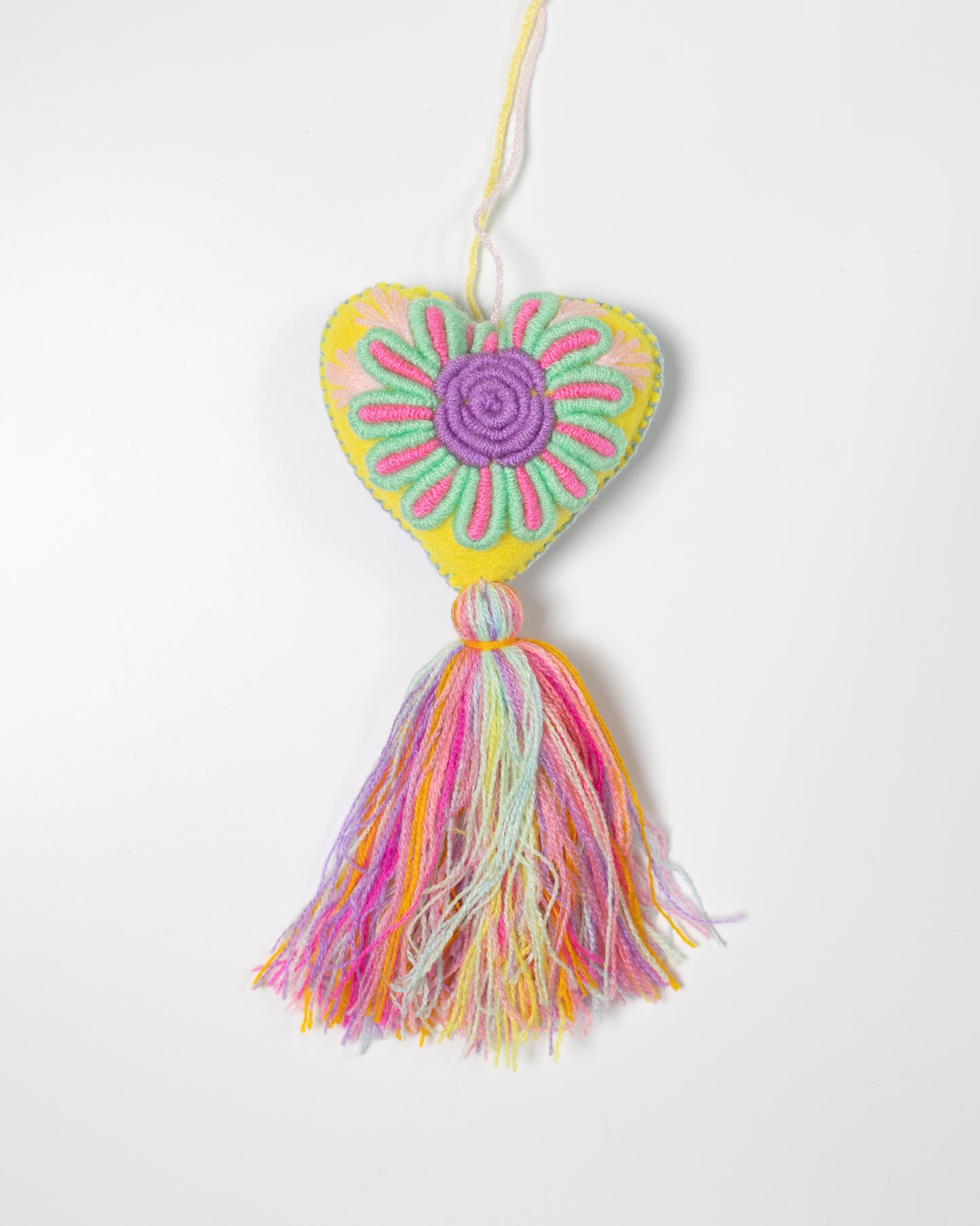 Whimsical Big Flower Pastel Tassel Bag Charm