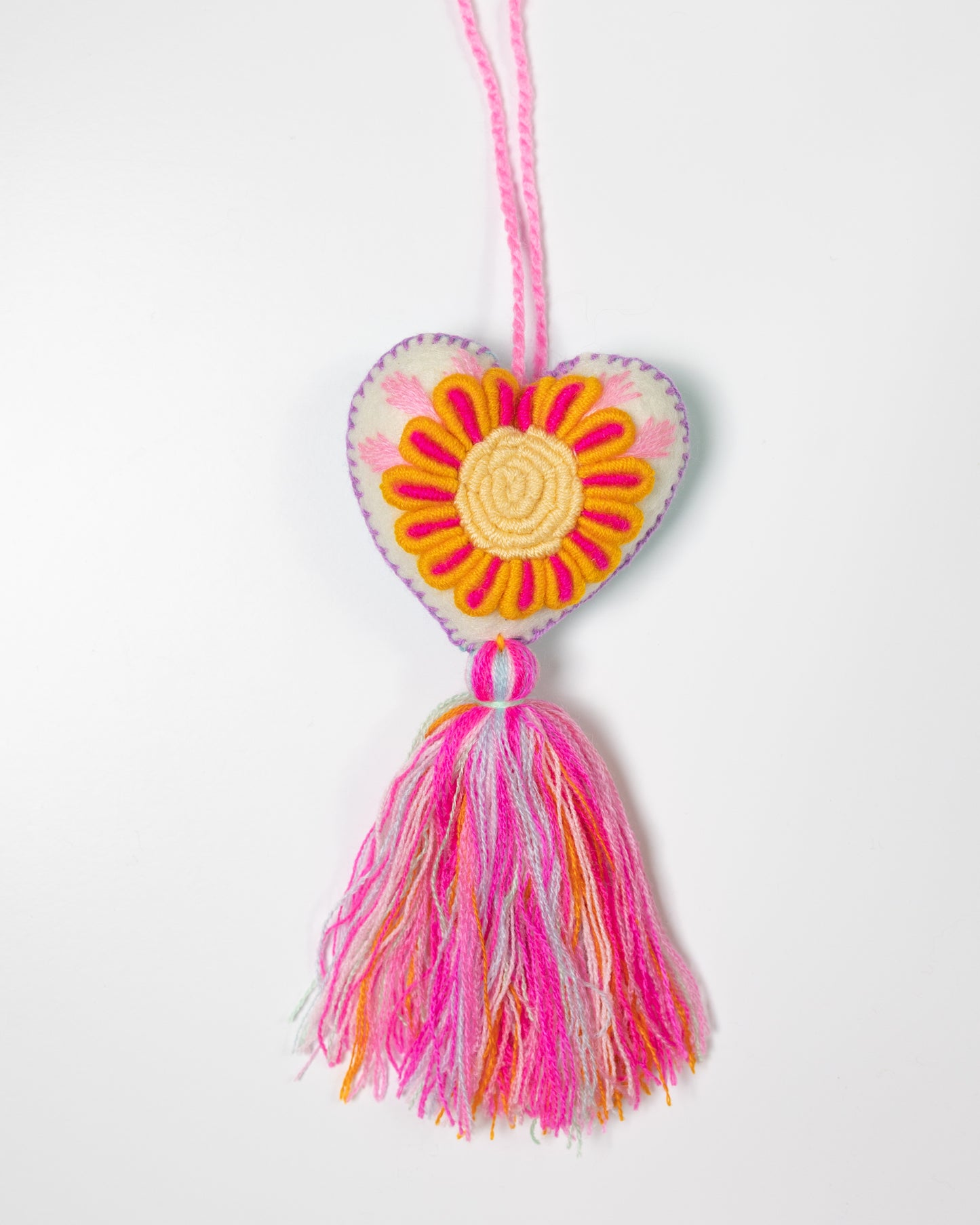 Whimsical Big Flower Pastel Tassel Bag Charm