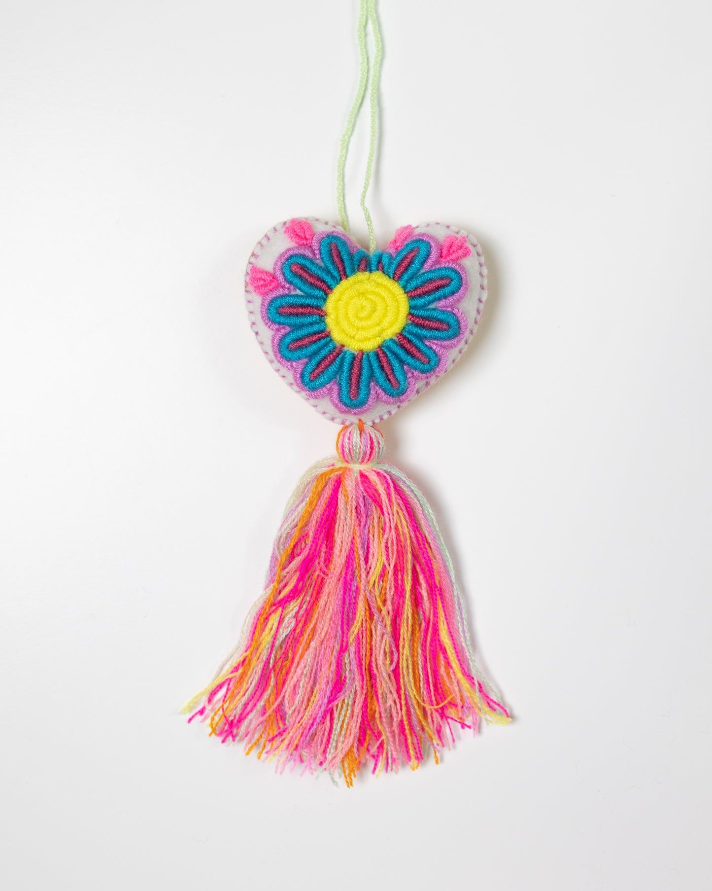 Whimsical Big Flower Pastel Tassel Bag Charm