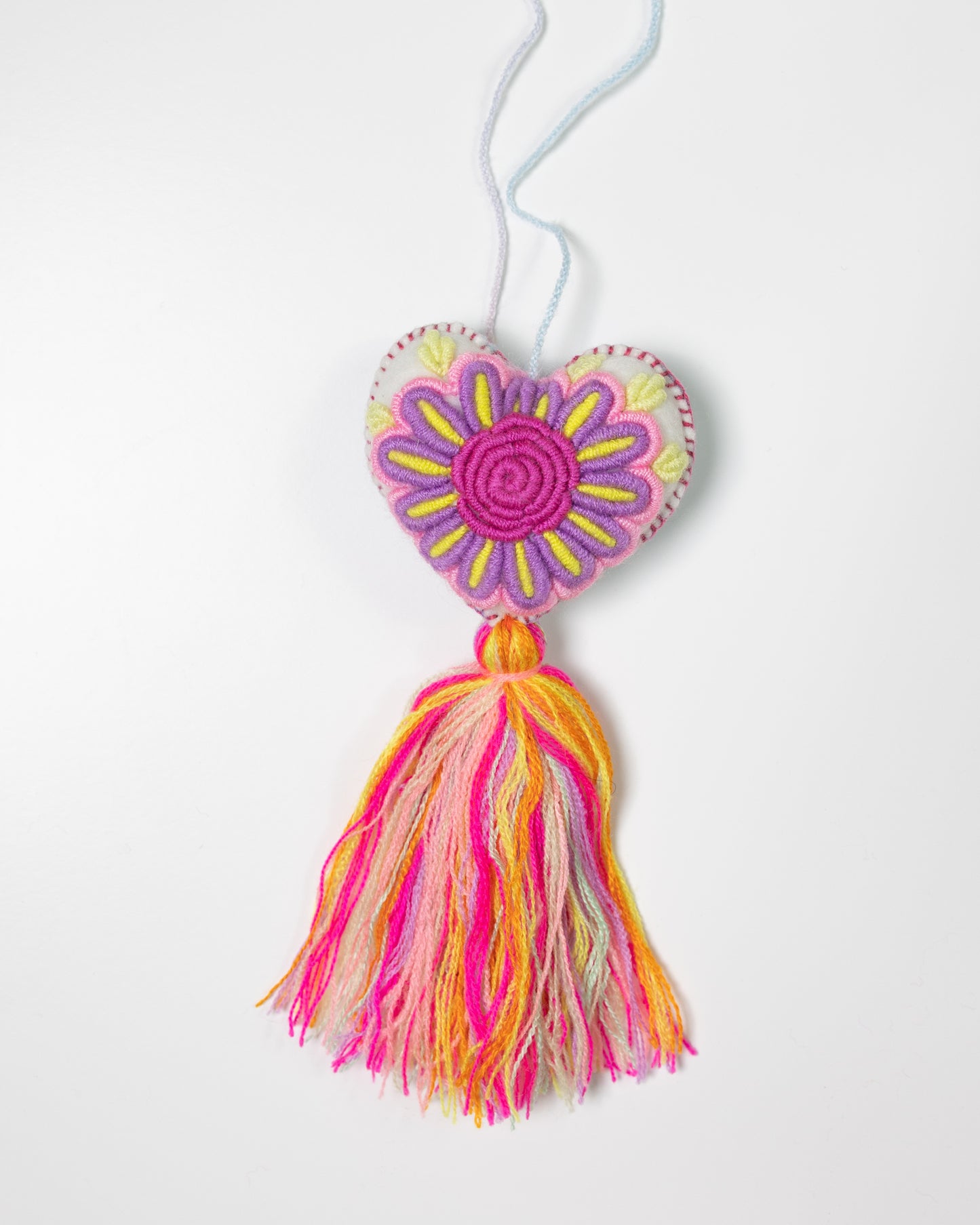 Whimsical Big Flower Pastel Tassel Bag Charm