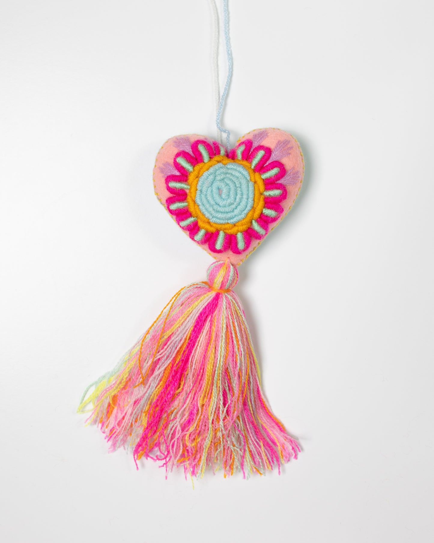 Whimsical Big Flower Pastel Tassel Bag Charm