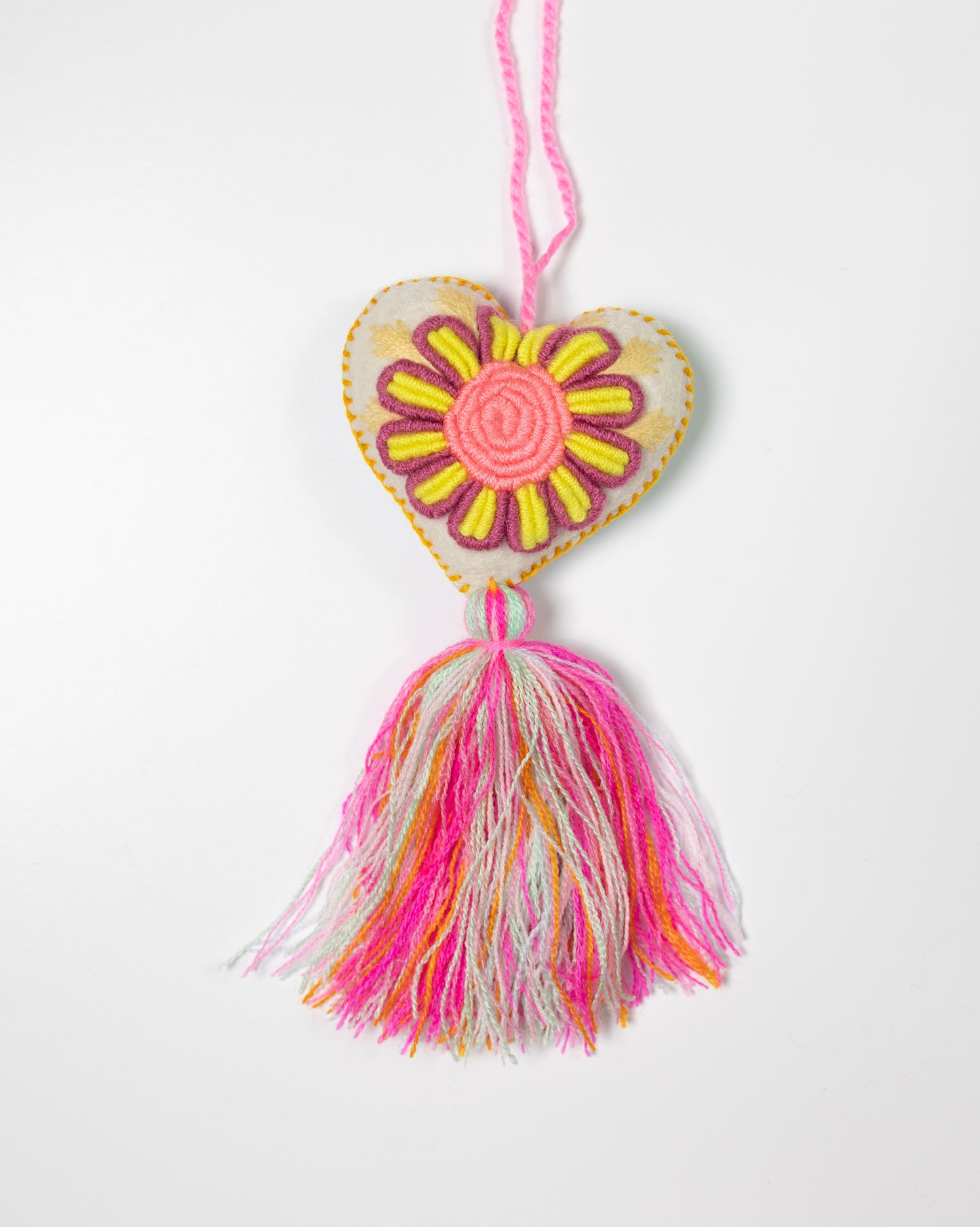 Whimsical Big Flower Pastel Tassel Bag Charm