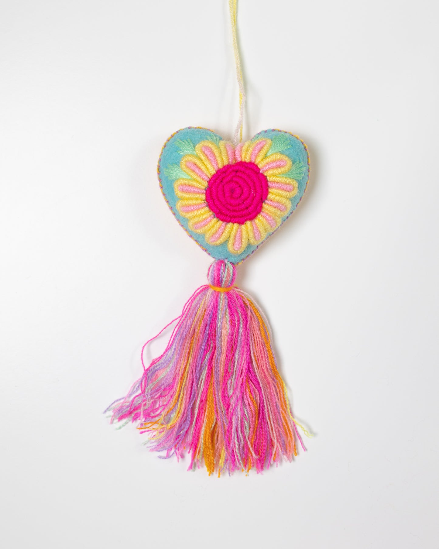 Whimsical Big Flower Pastel Tassel Bag Charm