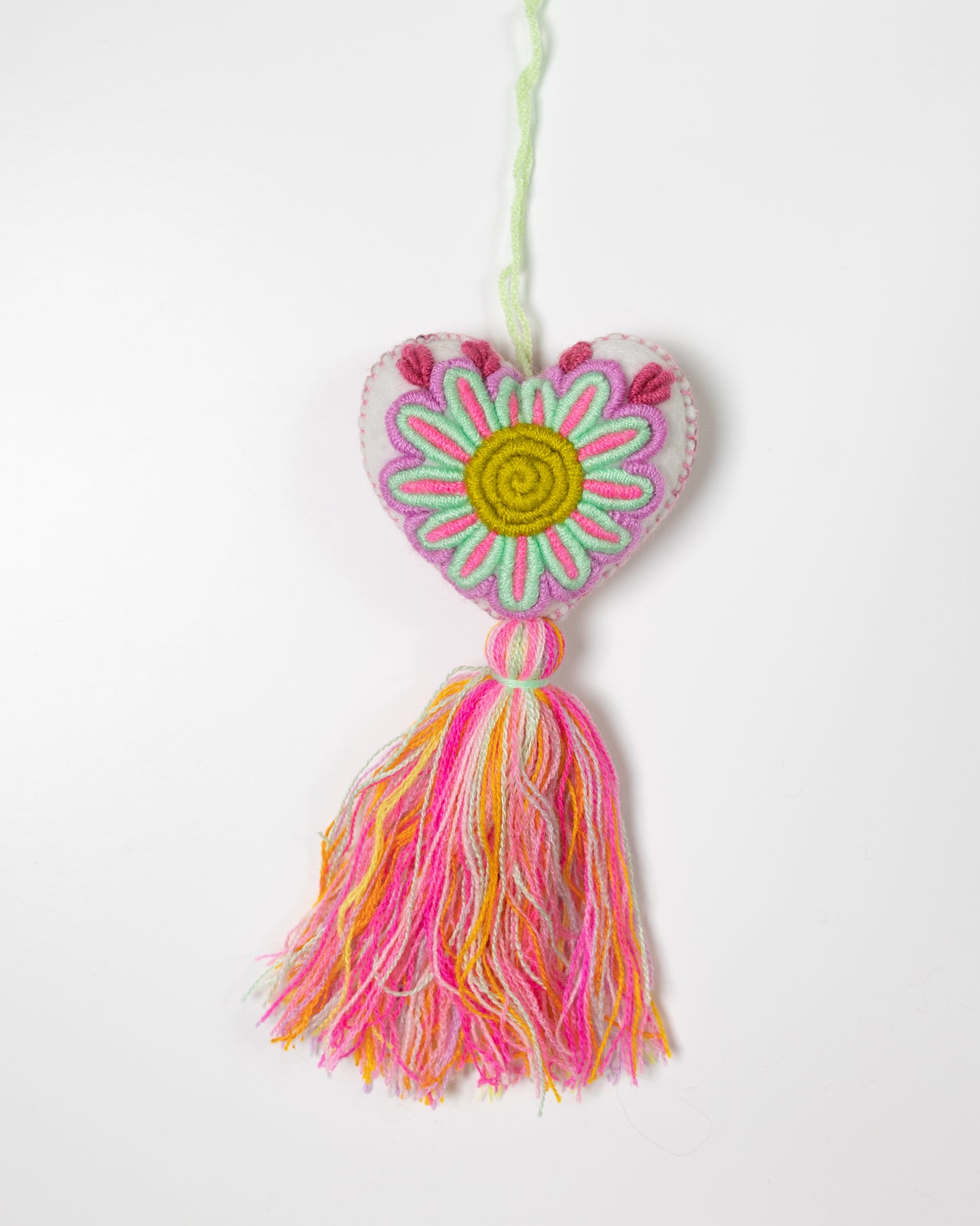 Whimsical Big Flower Pastel Tassel Bag Charm