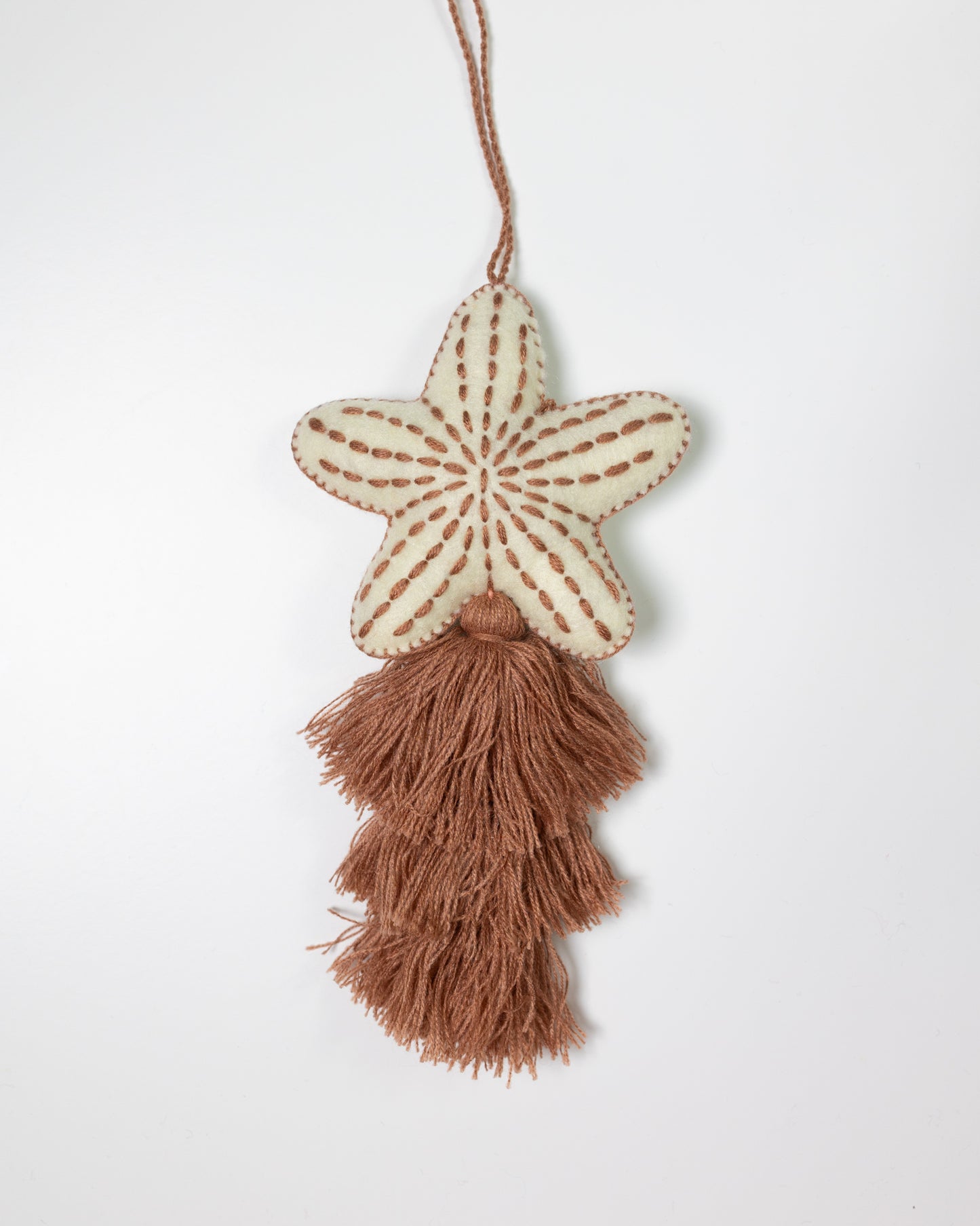 Nautical Starfish Cascade Tassel Bag Charm - Taupe