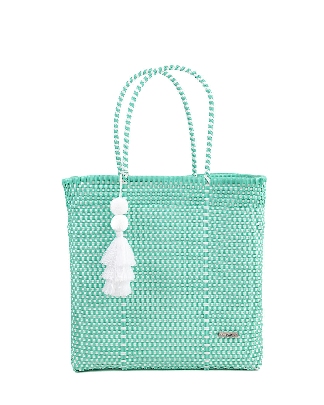 Teal and White Checkered Playera