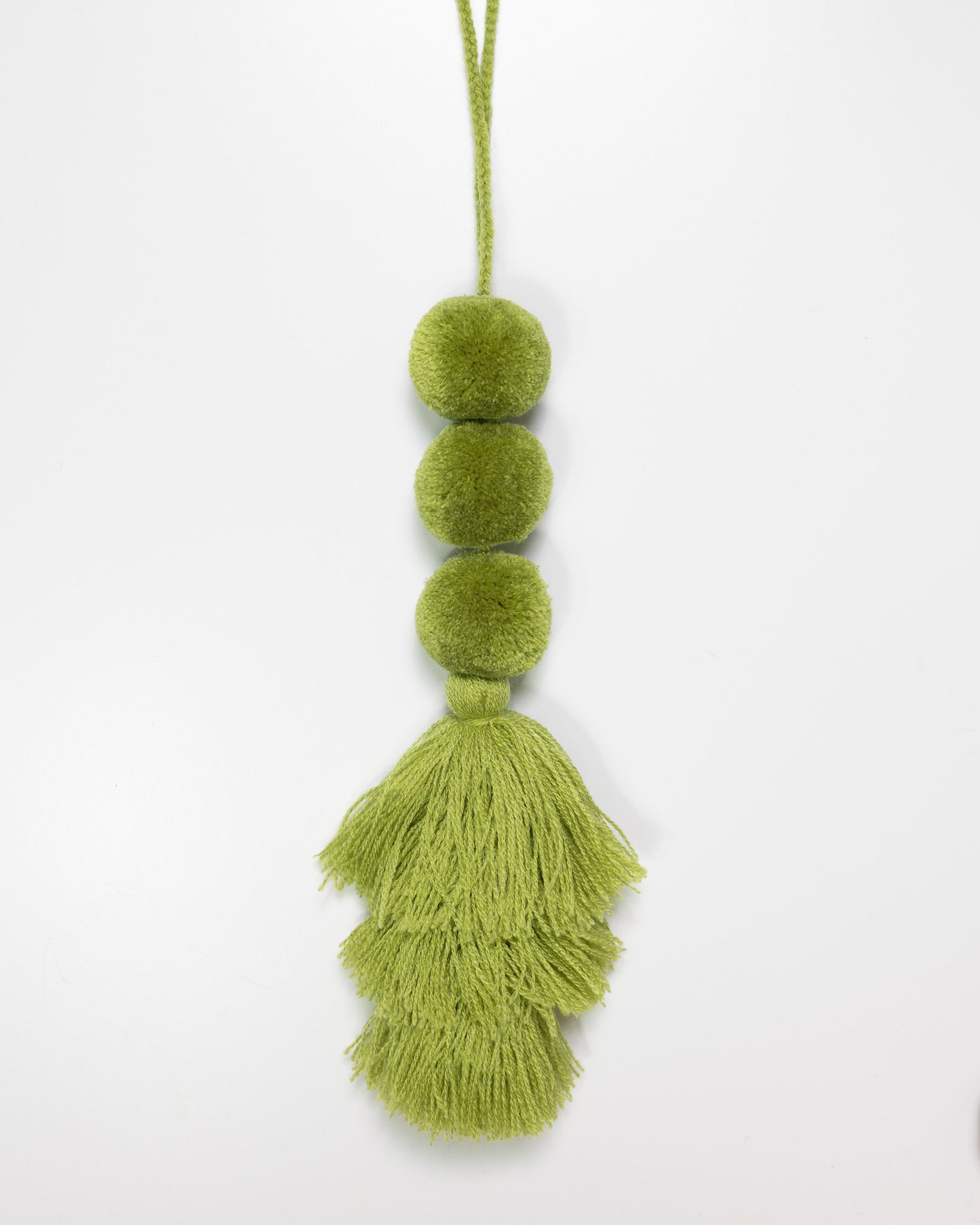 Triple Pom Tassel Bag Charm - Chartreuse Green