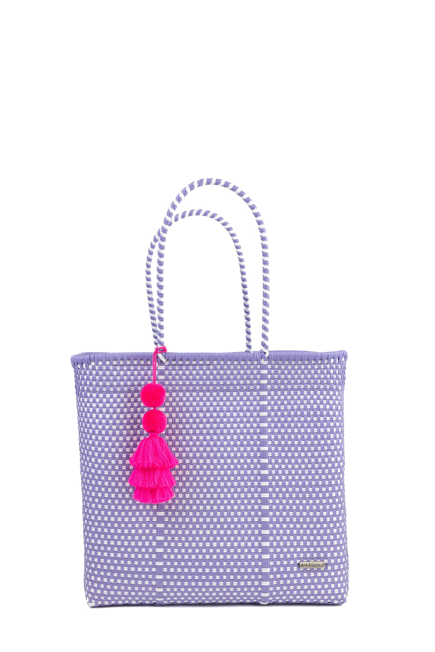 Lilac and White Checker Jumbo Tote