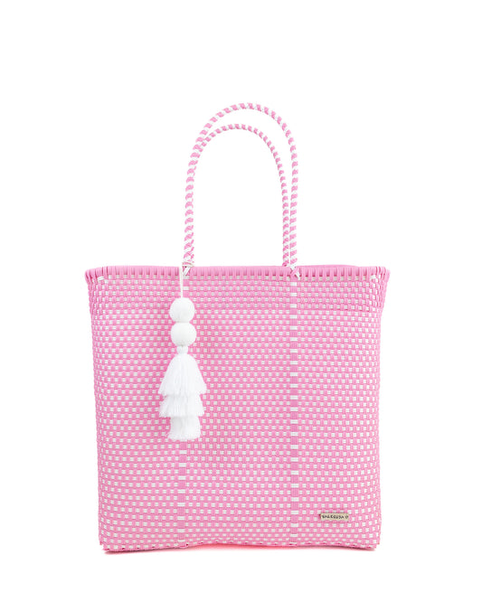 Pastel Pink and White Checkered Playera