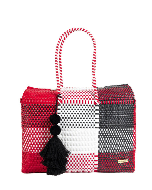 Black and Red Sports Team Overnight Duffle