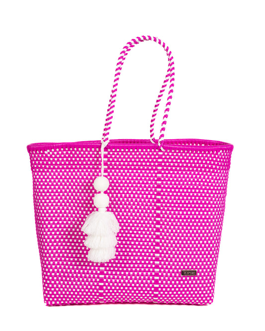 Magenta Pink and White Checkered Playera