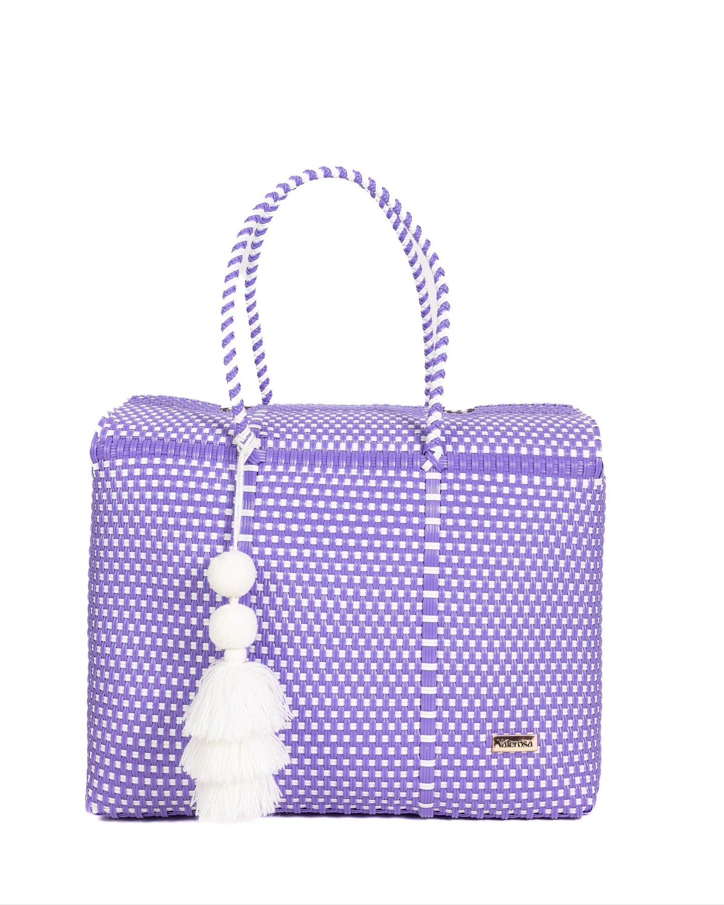 Lilac and White Checkered Overnight Duffle