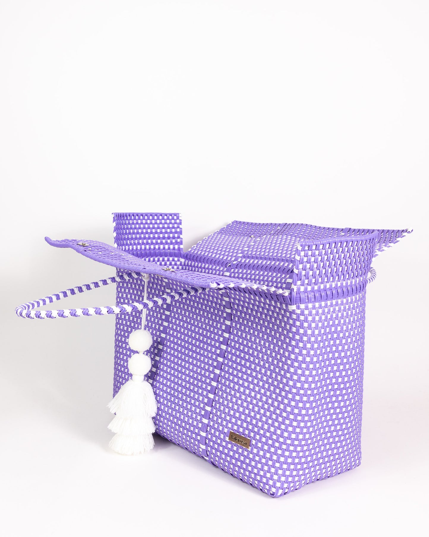 Lilac and White Checkered Overnight Duffle