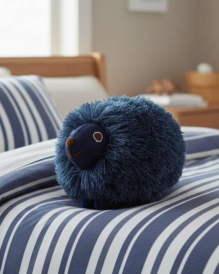 Midnight Navy Handmade Plush Stuffed Hedgehog