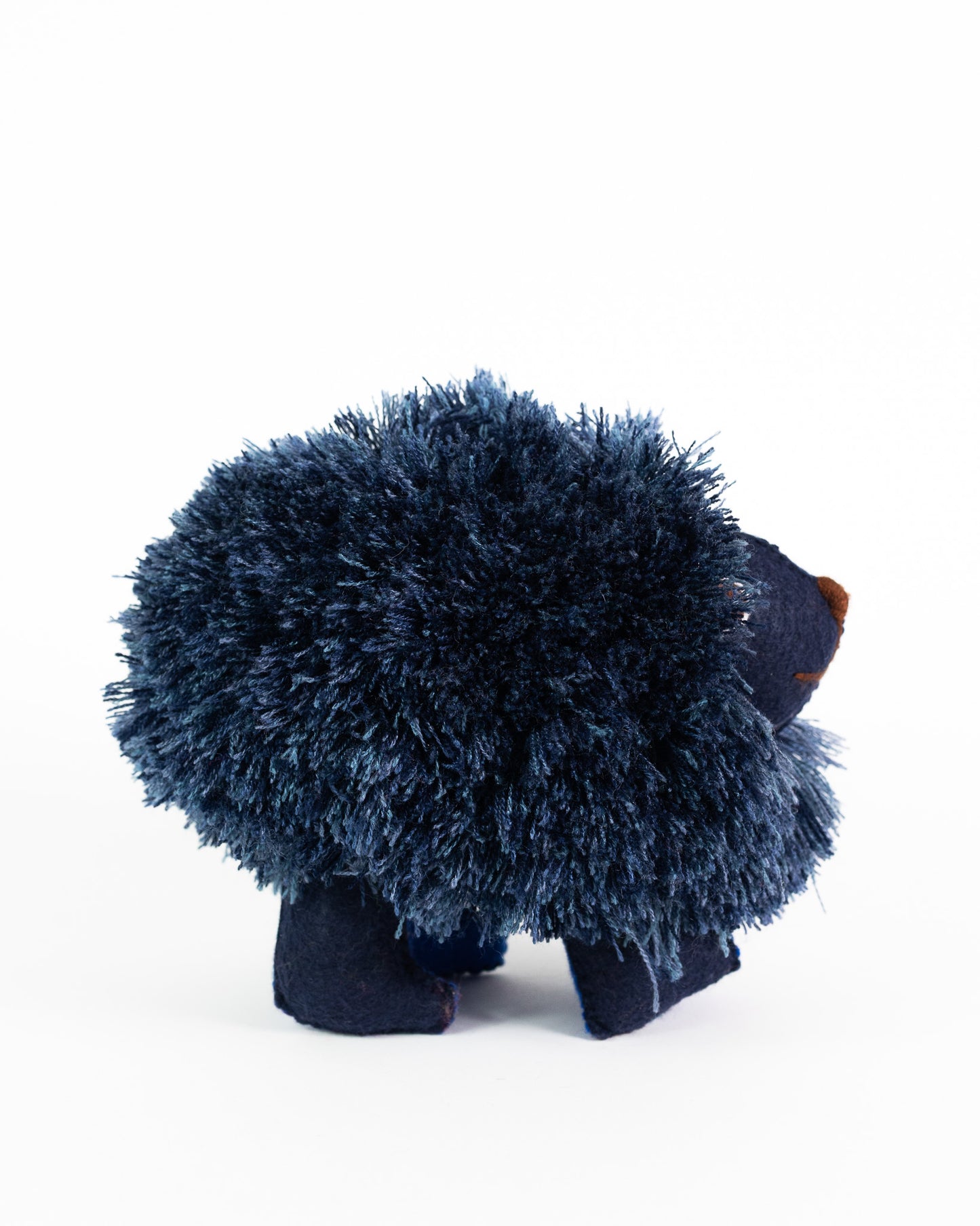 Midnight Navy Handmade Plush Stuffed Hedgehog