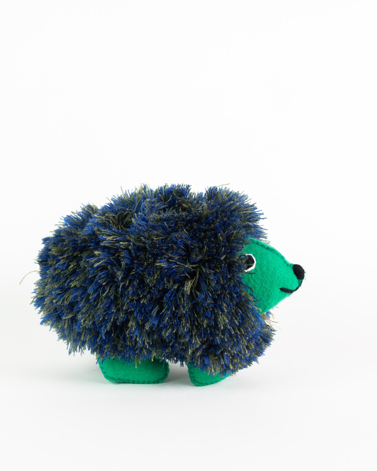 Emerald Green Handmade Plush Stuffed Hedgehog