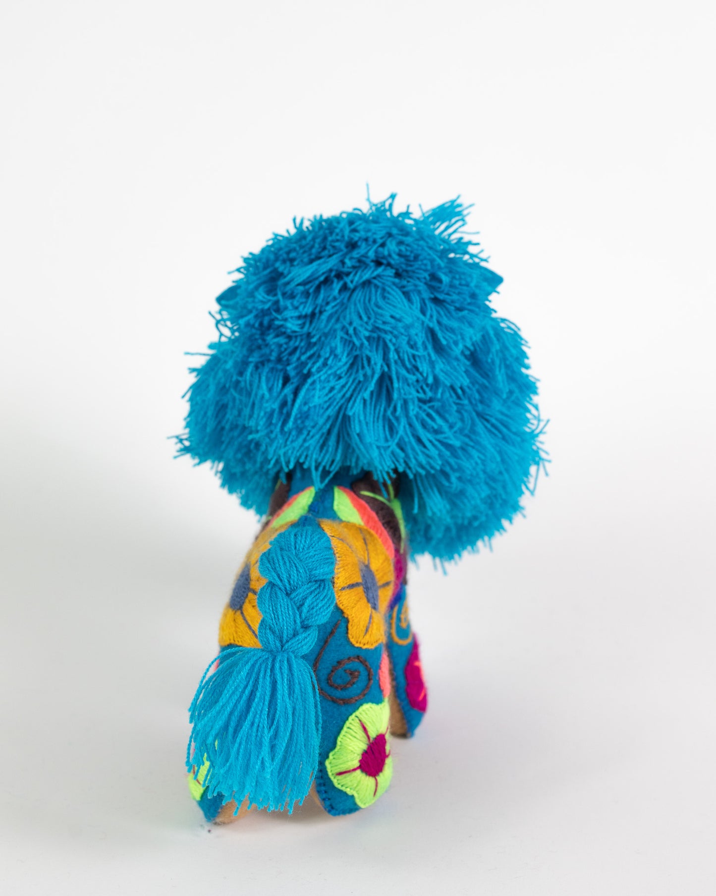 Bright Blue Handmade Plush Stuffed Lion