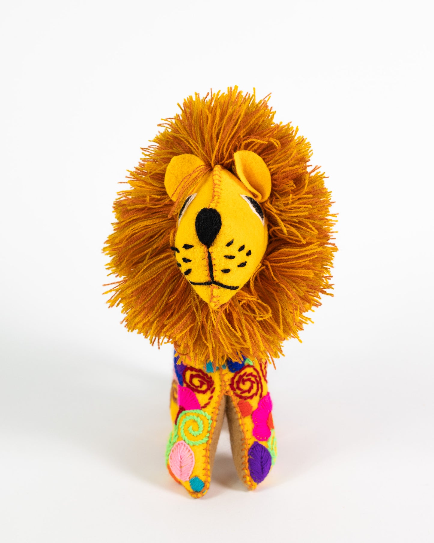 Golden Yellow Handmade Plush Stuffed Lion