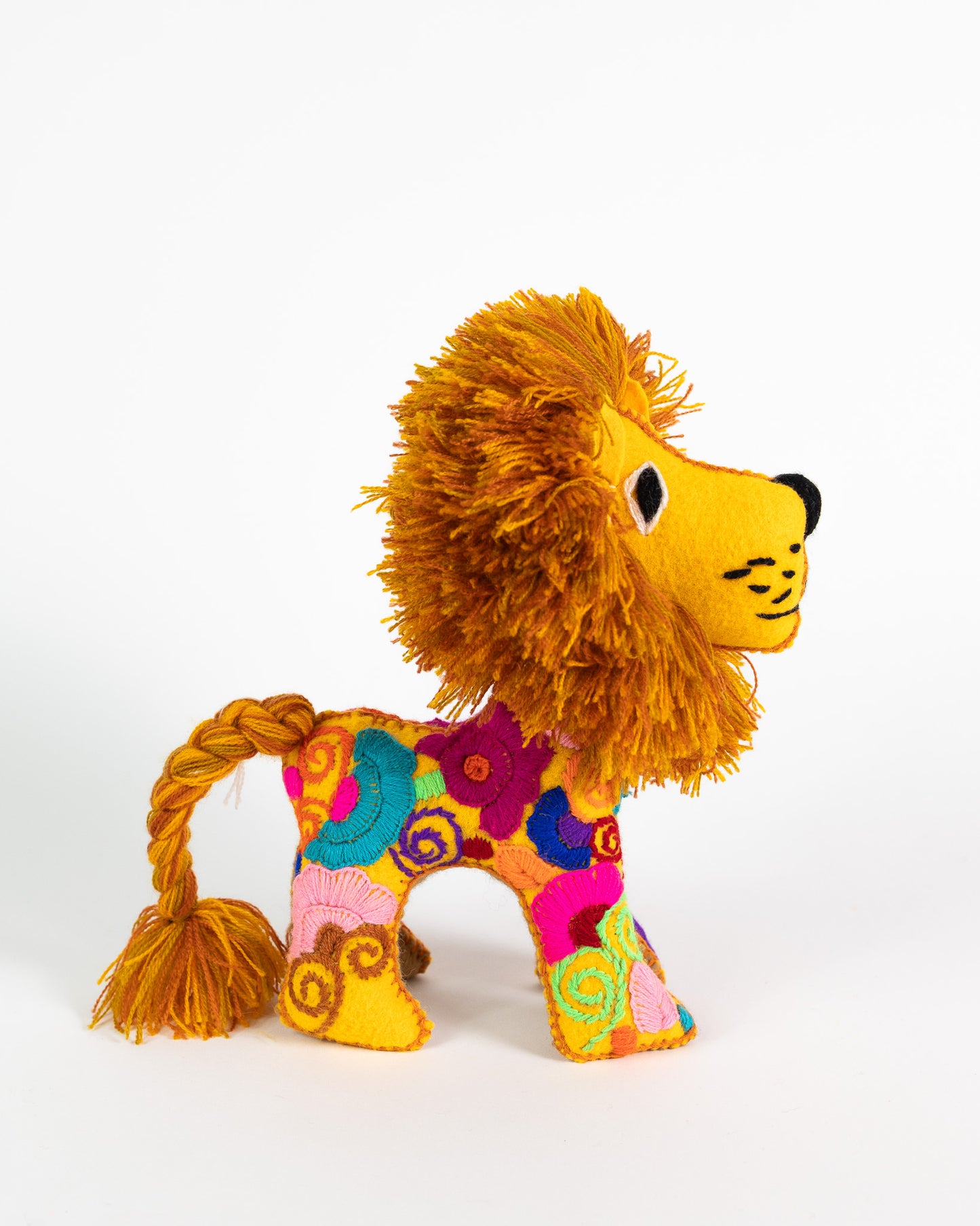 Golden Yellow Handmade Plush Stuffed Lion