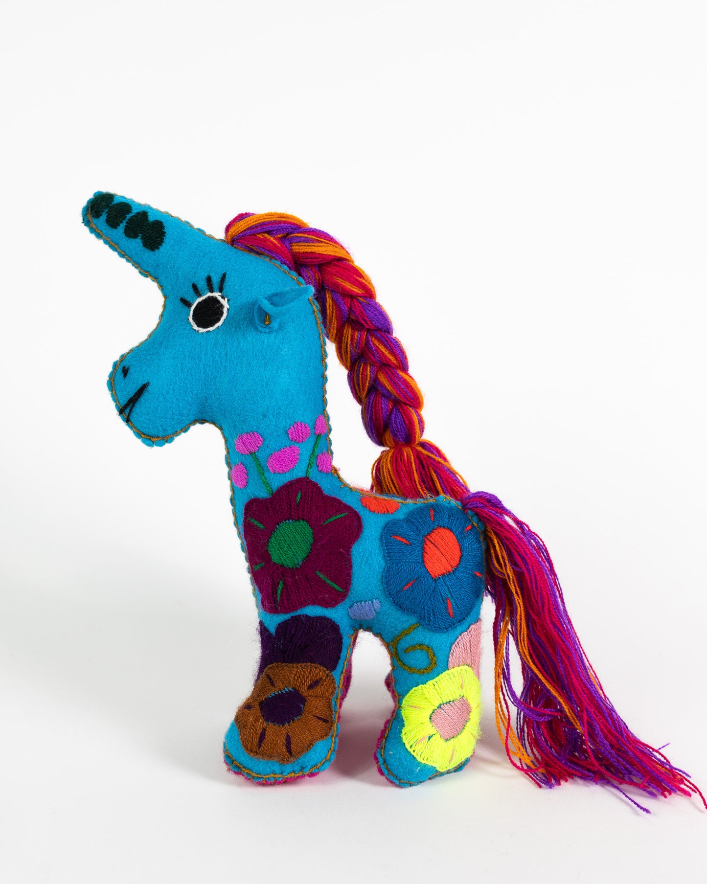 Blue Handmade Plush Stuffed Unicorn